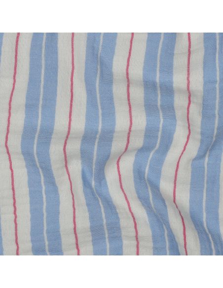 Double gauze fabric with stripes - Blue