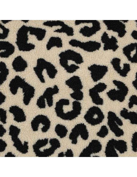 Teddy fur fabric - Black and cream