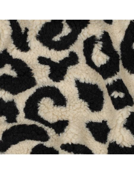 Teddy fur fabric - Black and cream