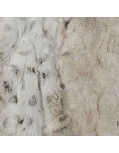 Faux animal fur fabric - Snow leopard