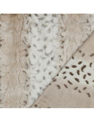 Faux animal fur fabric - Snow leopard