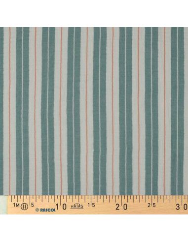 Double gauze fabric with stripe print - Green