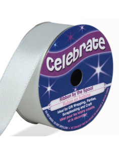 Celebrate white satin ribbon - 20 mm x 5 meters