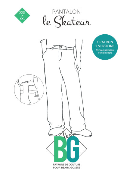 Men's Pants Pattern The Skater - Les BG