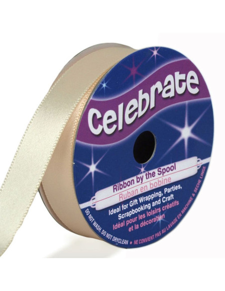 Celebrate satin ribbon cream - 13 mm x 6 meters