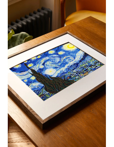 Cross-stitch embroidery kit - The Starry Night