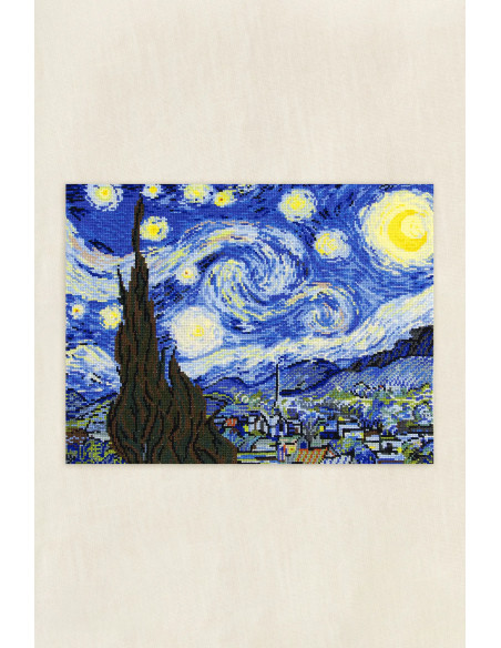 Cross-stitch embroidery kit - The Starry Night