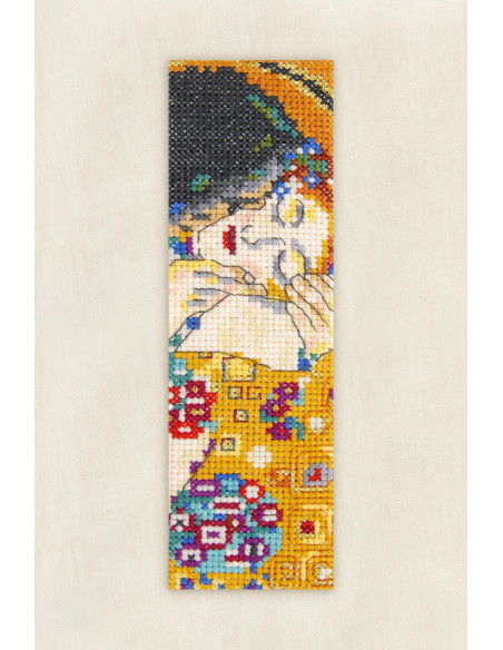 Cross-stitch bookmark embroidery kit - The Kiss