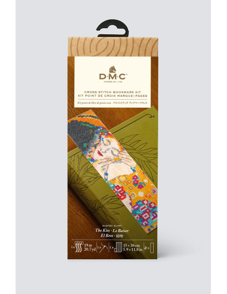 Cross-stitch bookmark embroidery kit - The Kiss