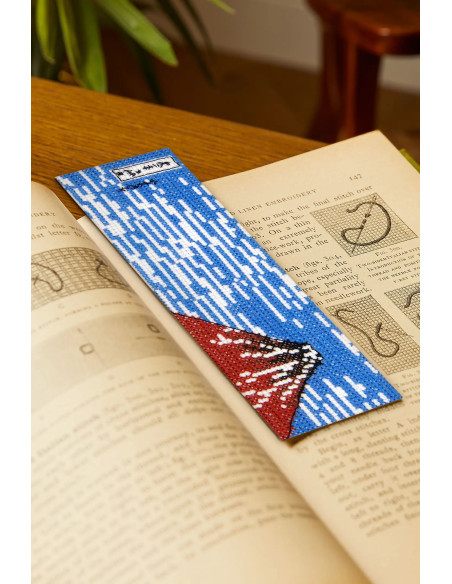 Cross-stitch bookmark embroidery kit - The Red Fuji
