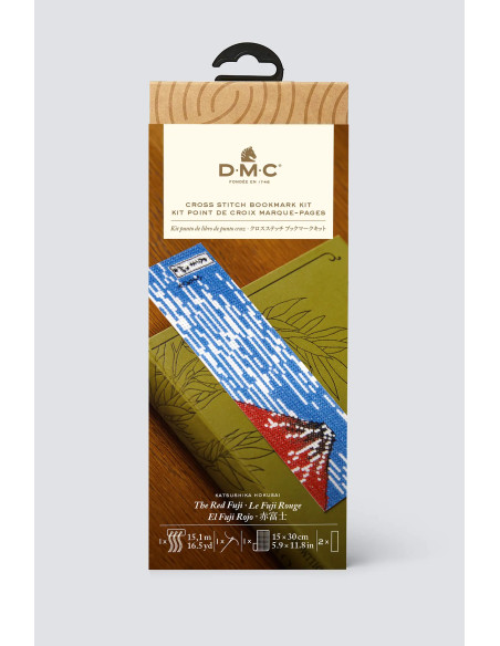 Cross-stitch bookmark embroidery kit - The Red Fuji