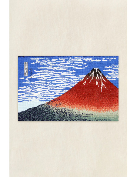 Cross-stitch embroidery kit - The Red Fuji