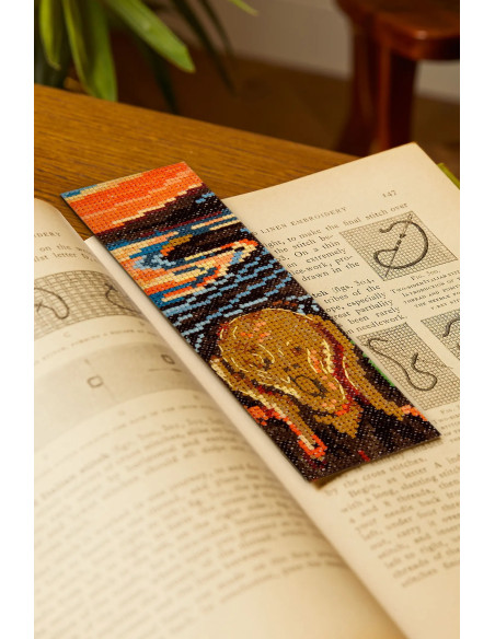 Cross-stitch bookmark embroidery kit - The Scream
