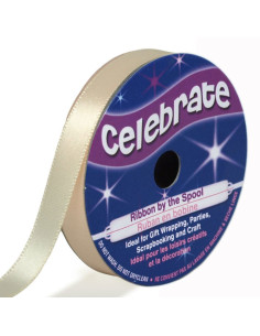 Celebrate satin ribbon cream - 9 mm x 6 meters