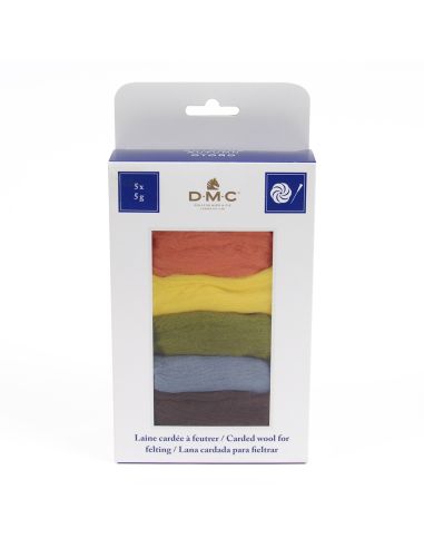 Pack of 5 carded felting wools DMC - Autumn