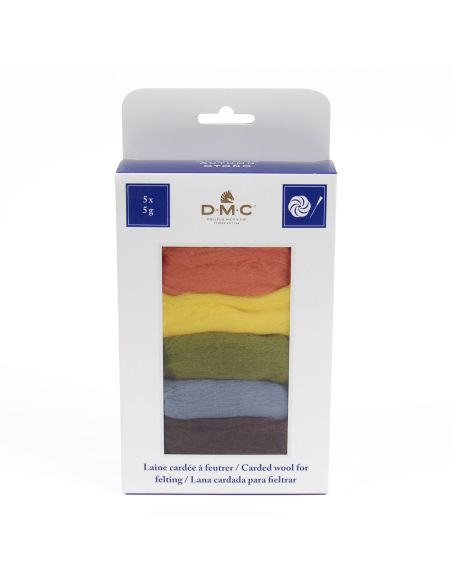 Pack of 5 carded felting wools DMC - Autumn