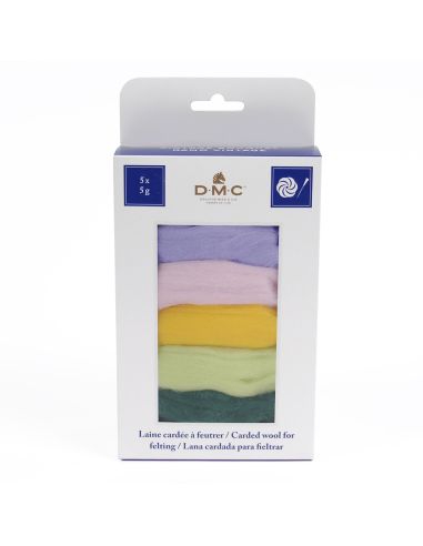 Pack of 5 carded wools for felting DMC - Bouquet