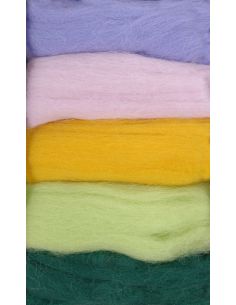 Pack of 5 carded wools for felting DMC - Bouquet 2