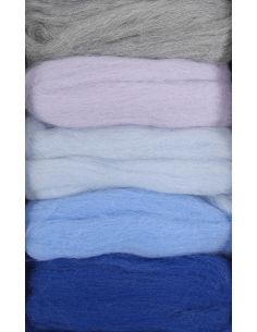 Pack of 5 carded felting wools DMC - Glacier 2