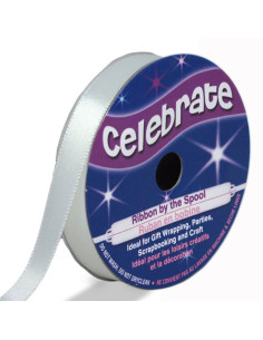 Celebrate white satin ribbon - 9 mm x 6 meters
