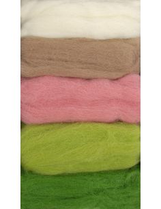 Pack of 5 carded wools for felting DMC - Spring 2