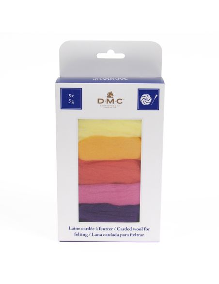 Pack of 5 carded felting wools DMC - Vitamin