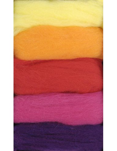 Pack of 5 carded felting wools DMC - Vitamin