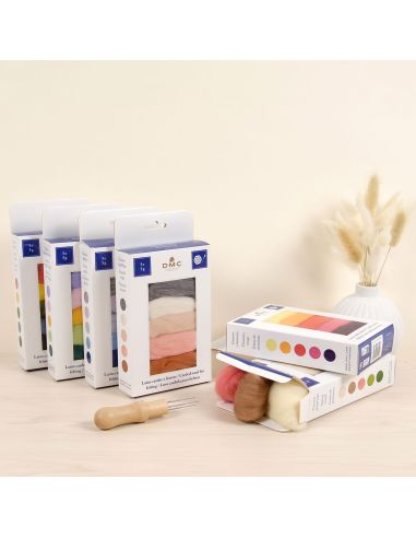 Pack of 5 carded wools for felting DMC - Spring