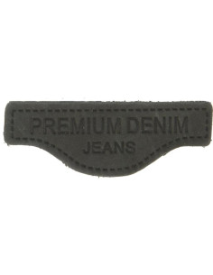 Premium leather sew-on label for denim - Black