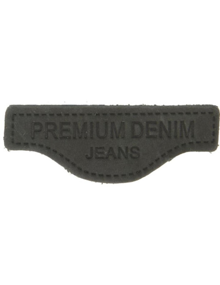 Premium leather sew-on label for denim - Black