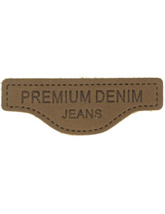 Premium leather sewing label for denim - Brown