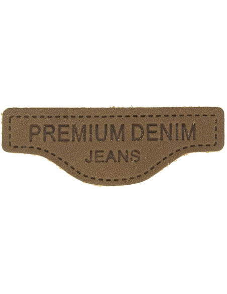 Premium leather sewing label for denim - Brown
