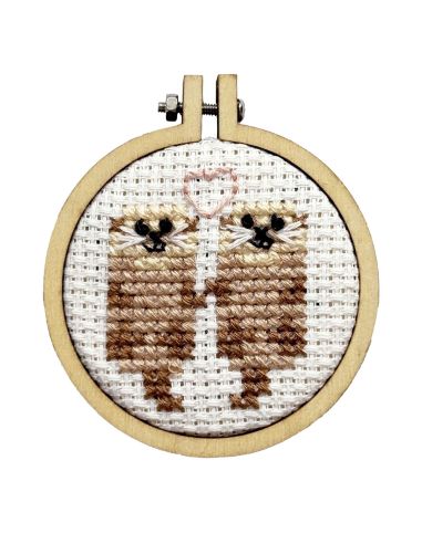 Mini cross-stitch embroidery kit - Made for each otter!