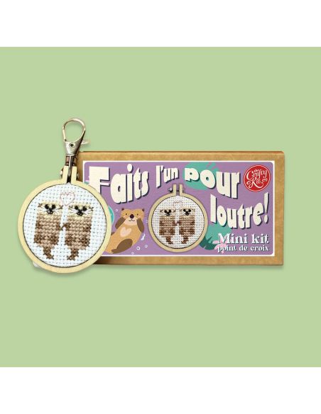 Mini cross-stitch embroidery kit - Made for each otter!