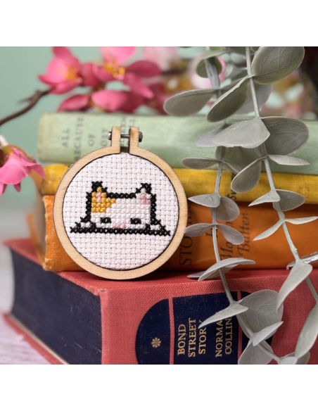 Mini cross-stitch embroidery kit - we are purrfect for each other