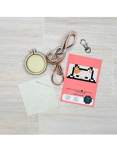 Mini cross-stitch embroidery kit - we are purrfect for each other 2