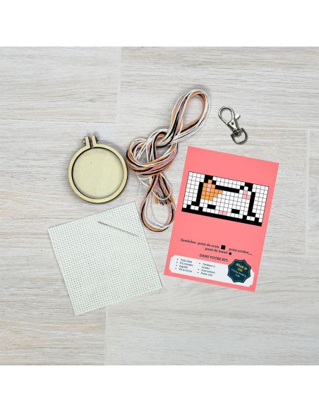 Mini cross-stitch embroidery kit - we are purrfect for each other