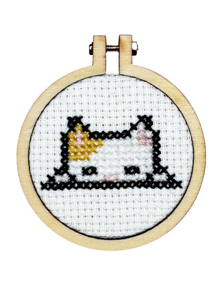 Mini cross-stitch embroidery kit - we are purrfect for each other
