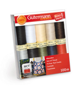 Set of 10 Gütermann polyester sewing threads - Basic