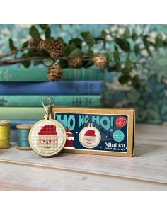 Mini cross-stitch embroidery kit - Ho Ho Ho!