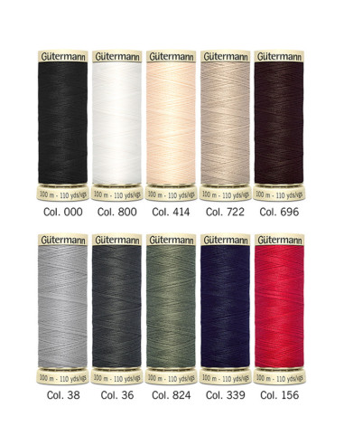 Set of 10 Gütermann polyester sewing threads - Basic