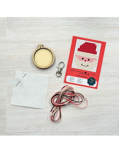 Mini cross-stitch embroidery kit - Ho Ho Ho!