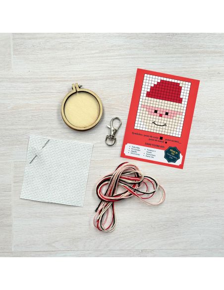 Mini cross-stitch embroidery kit - Ho Ho Ho!