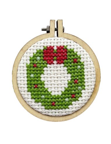 Mini cross-stitch embroidery kit - Merry Christmas!