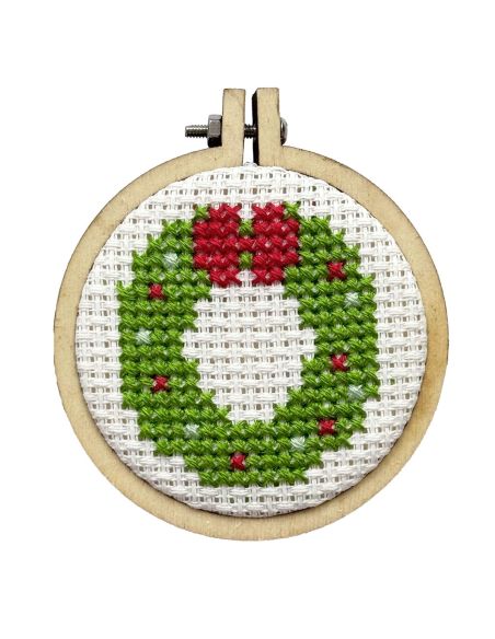 Mini cross-stitch embroidery kit - Merry Christmas!