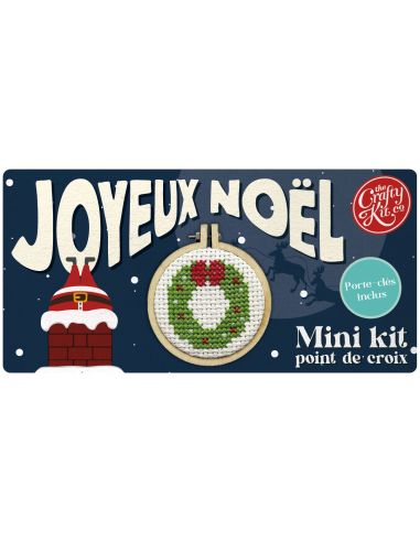 Mini cross-stitch embroidery kit - Merry Christmas!