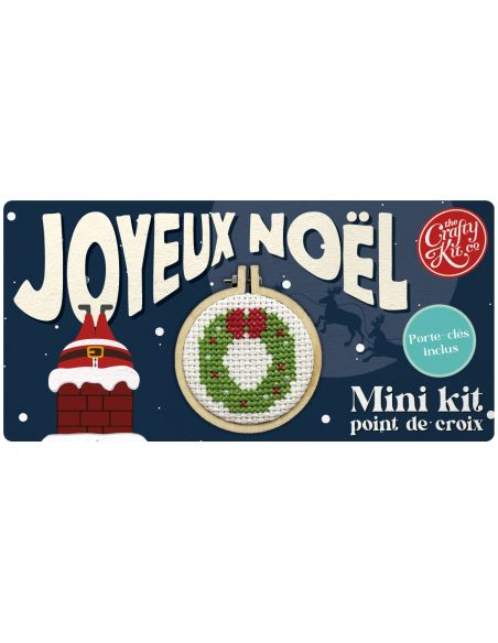 Mini cross-stitch embroidery kit - Merry Christmas!
