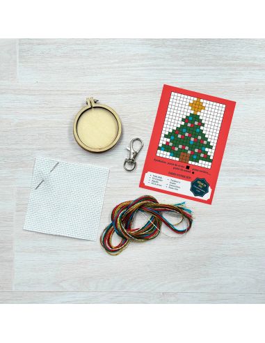 Mini cross-stitch embroidery kit - O Christmas Tree