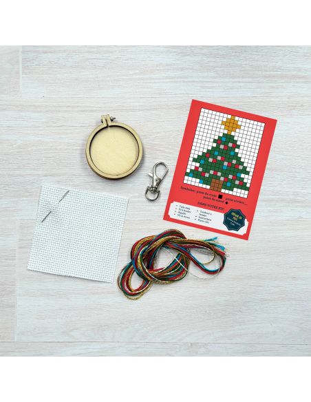 Mini cross-stitch embroidery kit - O Christmas Tree