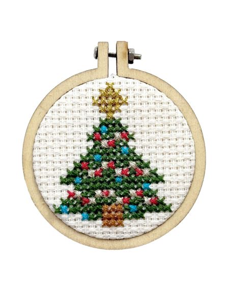 Mini cross-stitch embroidery kit - O Christmas Tree
